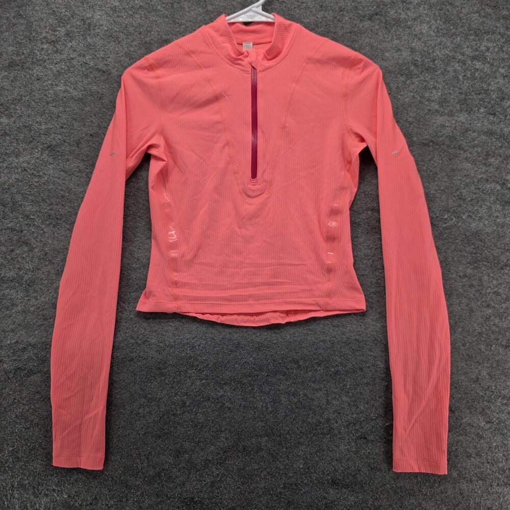 Lululemon Pullover Womens 2 Pink 1/4 Zip Mock Neck Breathable Stretch Slim